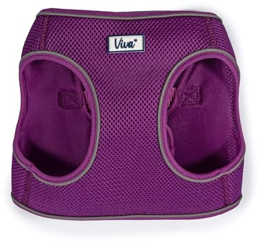 Ancol Viva Step in Comfort Dog Harness with Air Mesh Fabric - Purple - Reflective Adjustable Quick Fit Pet Training Accessory - 46-54cm M
