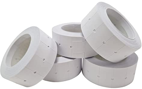Swift 22 x 12 mm Price Gun Labels CT1 White 5 Rolls 2,500 Stickers Pricemarking Tags Fits Many Pricing Labellers, Compatible Replacement Refill for Retail Shop and Tagging Easy Loading Permanent