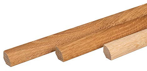 REESE | MASSIVHOLZ Viertelstäbe Abdeckleisten Abschlussleisten Sockelleisten | Eiche ROH | 14x14mm