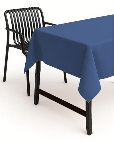 texpot Tischdecke 135 x 200 cm Blau Leinenoptik Lotuseffekt Fleckschutz Bügelfrei Tischtuch