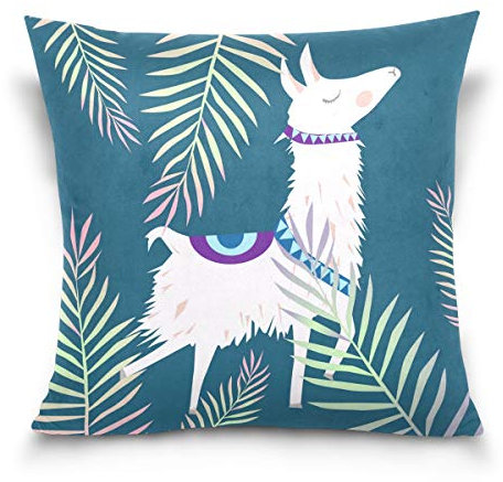 Linomo Kissenbezug 40x40 cm, Süß Tier Lama Dekorative Kissenbezug Kissenhülle für Couch Sofa Bett Hause