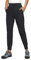 CRZ YOGA Damen Lässige Sporthose Tunnelzug Taille Jogger Pants Jogginghose Freizeithose mit Taschen - 70cm Schwarz 40