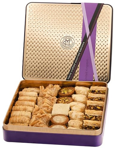 Chateau de Mediterranean Baklava Selection - 700g | Contains Approx 29 Baklava Pieces | Delicious Filo Pastry Filled with Assorted Nuts | Traditional Recipe | Great to Share at Diwali | Gift Tin