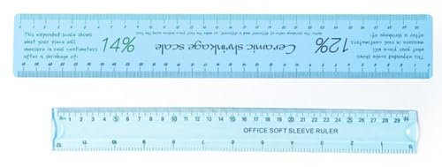 Pawlickio 2-Teiliges Keramik-Schrumpfmaßstab-Set, Weiches Kunststofflineal, DIY-Keramikformung, Multifunktionales Zeichnungsmessgerät, Töpferwerkzeuge A