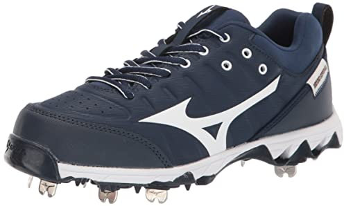 Mizuno Women's 320638.5100.13.1000 9-Spike Swift 7 Low Metal Softball Cleat, Navy-White, 8