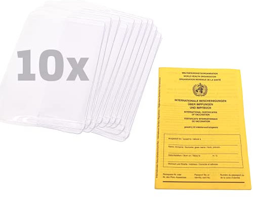 DER WERBEMARKT Schutzhülle Impfausweis, Impfpass Hüllen, Umschlag Impfausweis, Klarsichthülle Impfausweis (10 Stück)