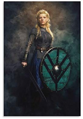 Wandkunst Dekor Lagertha Wikinger Leinwand Poster Schlafzimmer Büro Zimmer Dekor Geschenk Dekor Druck Bild Gemälde für Wohnzimmer Schlafzimmer Dekoration 20 x 30 cm