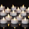 Candele a LED, senza fiamma, luci a LED realistiche e luminose, luce bianca calda, funzionamento a batteria, luci tealight durevoli per matrimoni, vacanze, feste, decorazioni per la casa (24 pezzi)