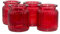 Creativery Lot de 4 photophores en verre 8 x 9 cm - Petits vases rouges