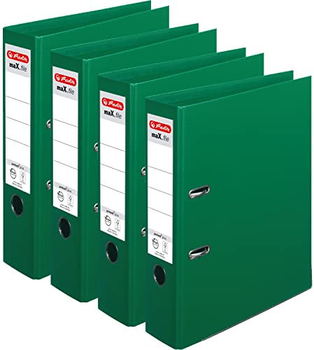 Herlitz Ordner maX.file protect+ A4, 8 cm (4er Pack | Grün)