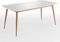 Inter-Furn Tisch, weiß Hochglanz, Eiche Riviera Honig, 180 x 75 x 90 cm