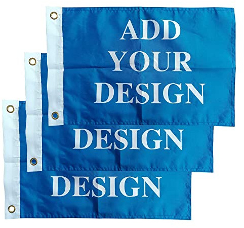 Bagetu Bandiere personalizzate per barche 3PCS personalizzate piccole bandiere per barca (solo bandiera) (2x3 FT/60x90 cm)