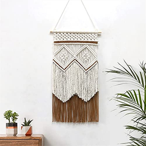BMIDRUT Tapiz de macramé para colgar, atrapasueños, tejido a mano, bohemio, decoración de pared para el hogar, decoración de pared