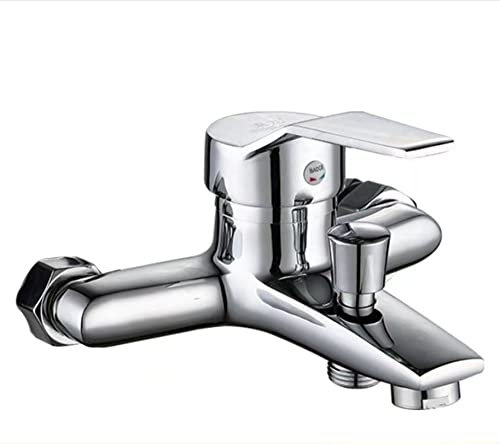 PEEHOO Duscharmatur Badezimmerschalter Dreifach-Warm- und Kaltwasserhahn Unterputz-Badmischventil Elektrischer Warmwasserbereiter Duschoberteil,Chrom