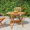 FIRBNUS 90 x 75 cm - Table pliante en bois avec trou pour parasol - Table de balcon - Table à manger pliante - Table d'appoint - Table basse - Table d'extérieur - Bois massif d'acacia