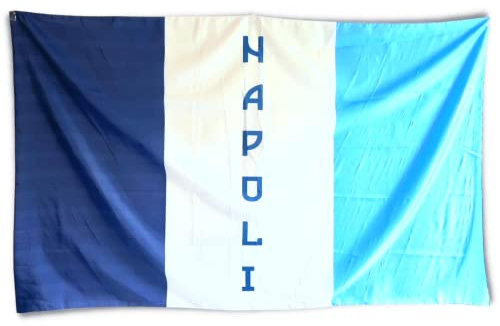 NARAMAKI Bandiera Napoli Colori Ultras - Bandiera 90x140 cm con Scritta Napoli - Forza Ragazzi