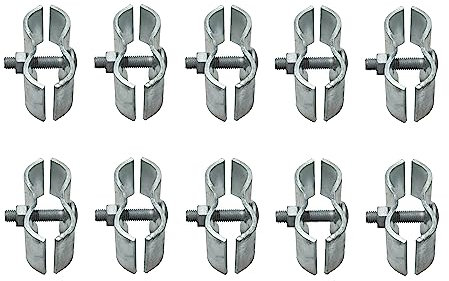 Dailydanny 10 Set Chain Link Fence Panel Clamps 1-3/8 Dog Kennel Panel Clamp for Round Pipe Panel Frame