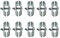 Dailydanny 10 Set Chain Link Fence Panel Clamps 1-3/8 Dog Kennel Panel Clamp for Round Pipe Panel Frame
