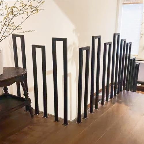 Ogimeka Rampe Escalier Intérieure en Forme de U, Garde Corps Escalier en Métal, Main Courante pour Escalier, Garde Corps Intérieur/Exterieur pour Villa, Balcon, Couloir, Appartement (85x20cm, Noir)