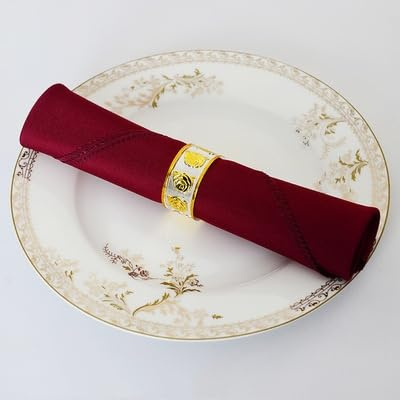 SYSUII Stoffservietten, 8er Pack weiche Stoffservietten Weinrot Servietten 48x48cm Serviette Tischdekoration Tischservietten Wiederverwendbare für Hochzeitsszene, Geburtstagsfeier Weihnachten