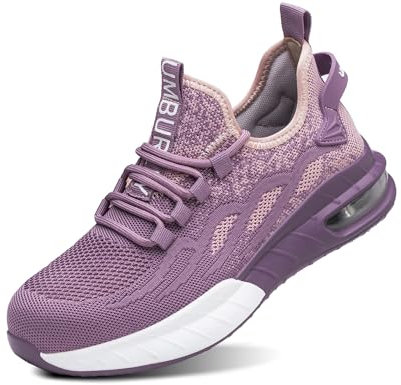 IYVW ABL207 Chaussure de Securite Homme et Femmes,Basket de Securite Homme Montante Legere et Confortable, Botte de Securité du Travail de Haute Chantier, S3 Embout en Acier rose 36 EU