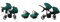 BabyLux® Kinderwagen Set 3 in 1 für Zwillinge - Trailux Duo - Bottle Green - incl. Babywanne, Buggy Sportsitz, Auto-Babyschale - Autositz - Geschwisterwagen Zwillingskinderwagen mit Wickeltasche