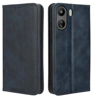 PEIYE Funda para Xiaomi Redmi 13C / Poco C65, Carcasa Antigolpes con Tapa, Case Cover Libro Billetera de Cuero PU, Ranuras para Tarjetas y Cierre Magnético, Función de Soporte - Azul