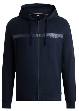 BOSS Hommes Authentic Jacket H Sweat à Capuche zippé en Molleton de Coton avec Logo imprimé en Transfert