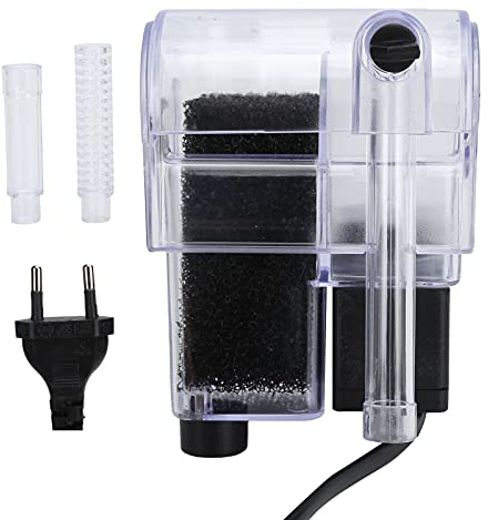 Filtro a Cascata per Acquario, Pompa di Ossigenazione Multifunzionale Sospesa per Acquari Tropicali e di Acqua Fredda