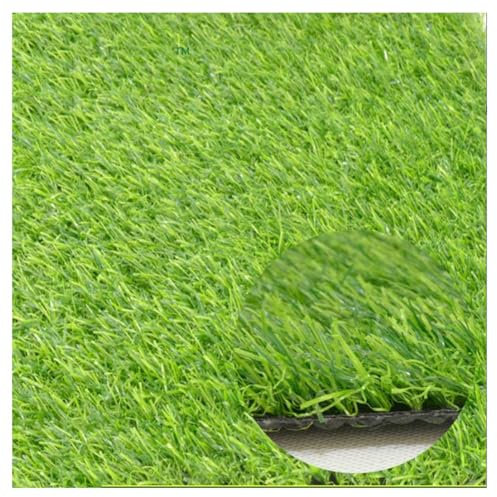 JHAISMAO Grün Falscher Rasen Büro Freizeit Außenbereich Plastik Rasen Simulation Kunstrasen Teppichboden 30mm Höhe des Flors Natürlich & Realistisch Kunstrasen(Size:3x6m)