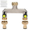 Nutmanel 3/4 pouce Répartiteur à Deux voies avec vannes à boisseau sphérique,Robinet Distributeur,Laiton Tuyau Adaptateur Distributeur Arrosage Connecteur pour Famille,Jardin, Jaune