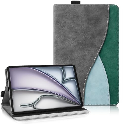 AsWant Custodia per iPad Air 13 Pollici M3/M2 (2025/2024) - Pelle Ultra Sottile PU Case con Funzione Stand Tablet Protettiva Cover iPad Air 13 (Grigio Scuro)