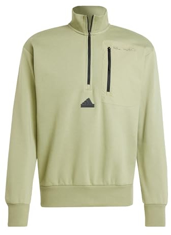adidas Men's City Escape Half-Zip Sweatshirt Tent Green M