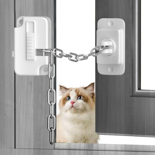 3PCS Window Locks, Self Adhesive Window Safety Locks, Window Restrictors for UPVC, Adjustable Window Security Bars, No Drilling Window Latch for Pets Cat Safety