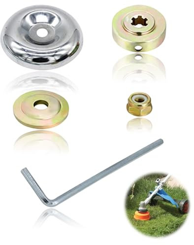 Rwoythk 5pcs Blades Trimmer Adapter Kit, Metal Gearbox Blade Nut Fixing Kit With Hexagon Socket Screws, Blade Replacements Adapter Maintenance Kit, For Lawn Mower Trimmer Brush Cutter