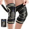 Kupfer Kniebandage für Damen/Männer [2er Set ], Einstellbares Kompression Kniestütze mit Riemen, Medizinischer Knieorthese für Meniskusriss, Arthritis, Linderung von Knieschmerzen, ACL, Laufen, Sport