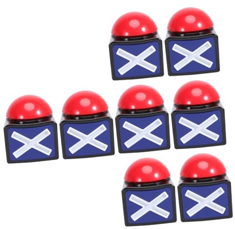 VICASKY 8 Pcs Electronic Toy Game Sound Trivia Quiz Talent Buzzer Soundbar for Tv Electronic Answer Buzzer Youtube Play Button Real Buzzers Tv Show Sound Button Red