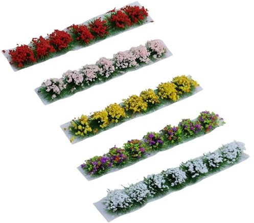 EIHI Herbe Modelisme, Herbe pour Maquette, Herbe Statique Modélisme, Touffe d'herbe Statique, Herbe Artificielle Modelisme, Herbe Miniature Maquette, pour DIY Déco Paysage Jardin Féerique, 5 pièce