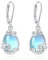 EUDORA Harmony Ball Boucles D'oreilles en Argent Sterling S925 avec Pierre de Lune pour Femme, Boucles D'oreilles en Filigrane en Forme de Larme à Levier avec Pierre de Lune pour Maman et épouse