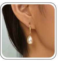 Yheakne Vintage Teardrop Pearl Drop Earrings Gold Pearl Dangle Earrings White Pearls Earrings Pearls Teardrop Earrings Jewelry for Women