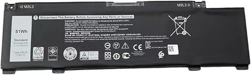 Batterie 266J9 pour ordinateur portable Dell 0415CG C9VNH G3 15 3500 3590 3790 G5 15 5500 SE 5505 P89F Inspiron 5490 INS 15PR-1545W 1545W 11,4 V 51 Wh/3 Cell 8BR 16. Série 45W 1742BR 1742W