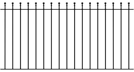 Manor Ball Top Metal Garden Fence Panel 1830mm Gap x 915mm High Galvanised Wrought Iron Fencing MAZP01