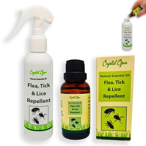 Makes 30+ Bottles of Flea, Tick & Lice Repellent Spray. Tried & Trusted Natural Essential Oil Blend. Highly Effective, Humane, Beautifully Smelling & Safe Deterrent. Dog, Cat & All Animal Bugs.