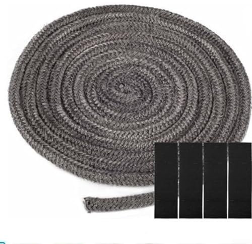Fiberglas-Dichtungsseil, 200 cm Kamin-Hochtemperatur-Abdichtungsseil, Kamin, Fiberglas-Seil für Holzofentür (6 mm x 2 m)