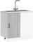 Myheimly Küchenschrank Küchenzeile,Küchenmöbel Einbauküche Schrank,Holzwerkstoff Schrank,Grau Sonoma,Sink Cabinet (1 Door),80 x 46 x 81.5 cm