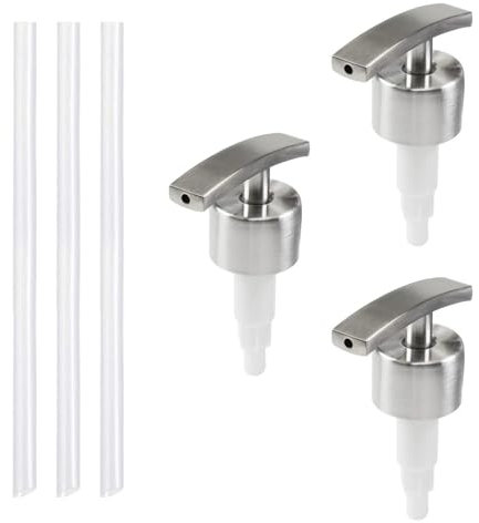 3 Stück Edelstahl seifenspender pumpkopf Silber seifenspender pumpkopf,28mm seifenspender ersatzpumpe,Geeignet für Küchen- und Badezimmerarbeitsplatten,Seife,Shampoo und Duschgel