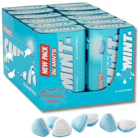 Smints Box of 12 Sugar Free Mints Sweets XXL Sweet Mint Tins | Best Sugar Free Mints | With Fresh Mints for Bad Breath | Smints mints With Sweet Minty Taste | smints sweet (Pack of 12) Sold by UMDA