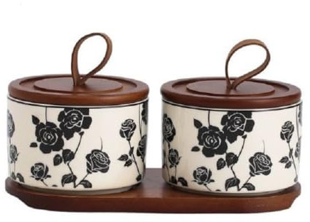 MAGICVOGEL Keramik Vorratsdosen mit Luftdichten Deckel 200ml Vorratsbehälter Kaffeedose Küche Aufbewahrungsdose Frischhaltedose für Kaffeebohnen Zucker Tee Müsli Gewürze (2et Set)