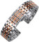 Bracelet de montre en acier inoxydable 304L massif for Omega for Seiko for bracelet de montre à boucle papillon 18 mm 20 mm 22 mm(Silver-Rose Gold,22mm)