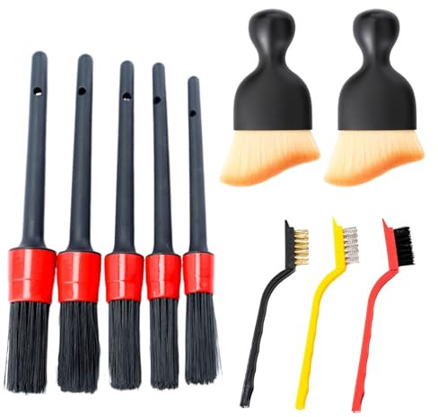 10 Pack Detailing Brushes, Car Cleaning Brush, Car Detailing Brushes, Car Detailing Kit, Car Interior Cleaning Kit - Professional Multi-Material Brush Set for Auto Care